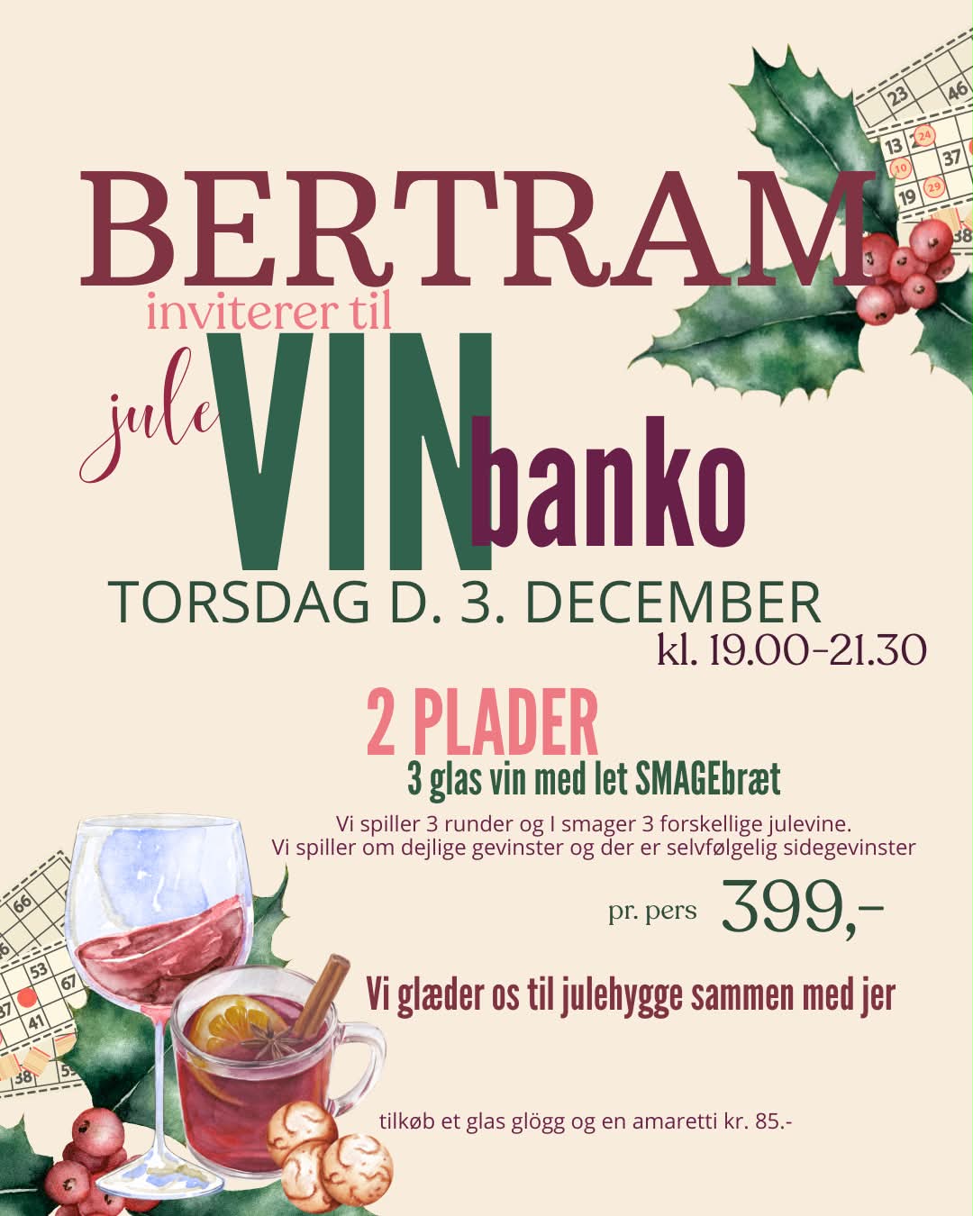 JuleVINBANKO 3/12 Kl. 19.00-21.30